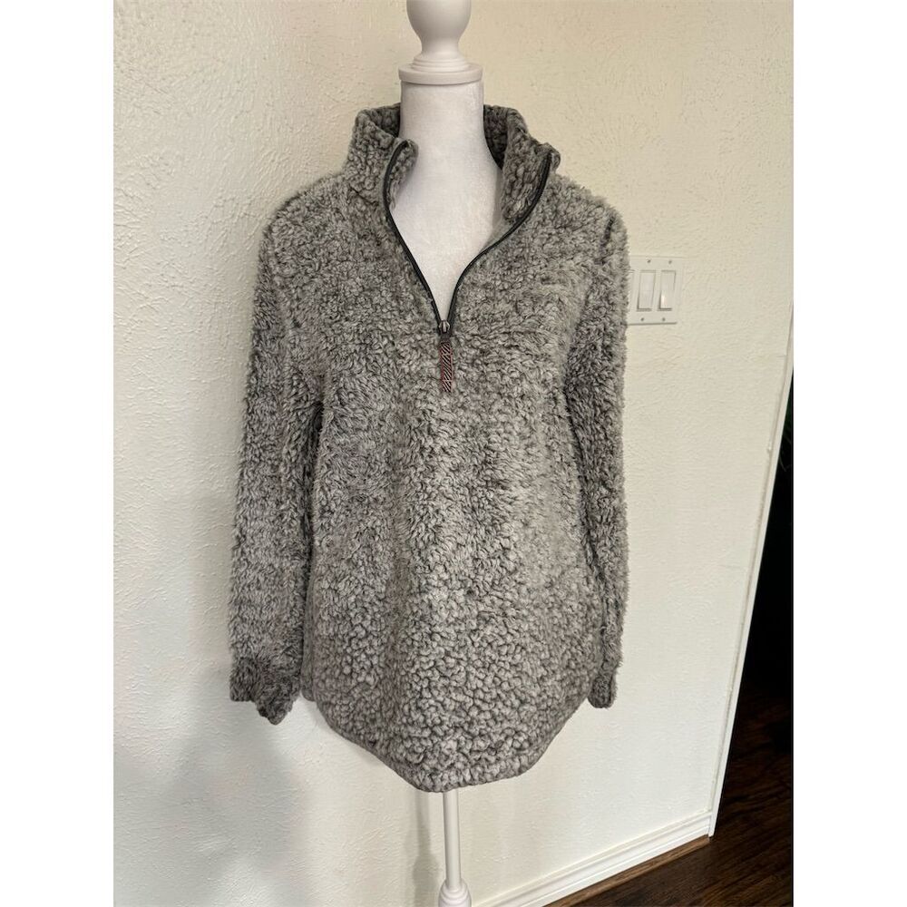 Weatherproof Vintage Women's Sherpa Pullover Gray Size M Mid-Length Casual